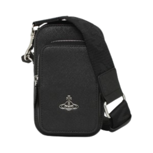 Vivienne Westwood Saffiano Phone Crossbody Bag Black