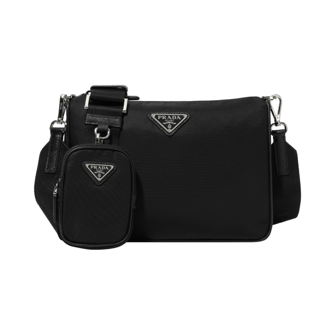 프라다 리나일론 앤 사피아노 레더 숄더백 블랙(Prada Re-Nylon and Saffiano Leather Shoulder Bag Black)