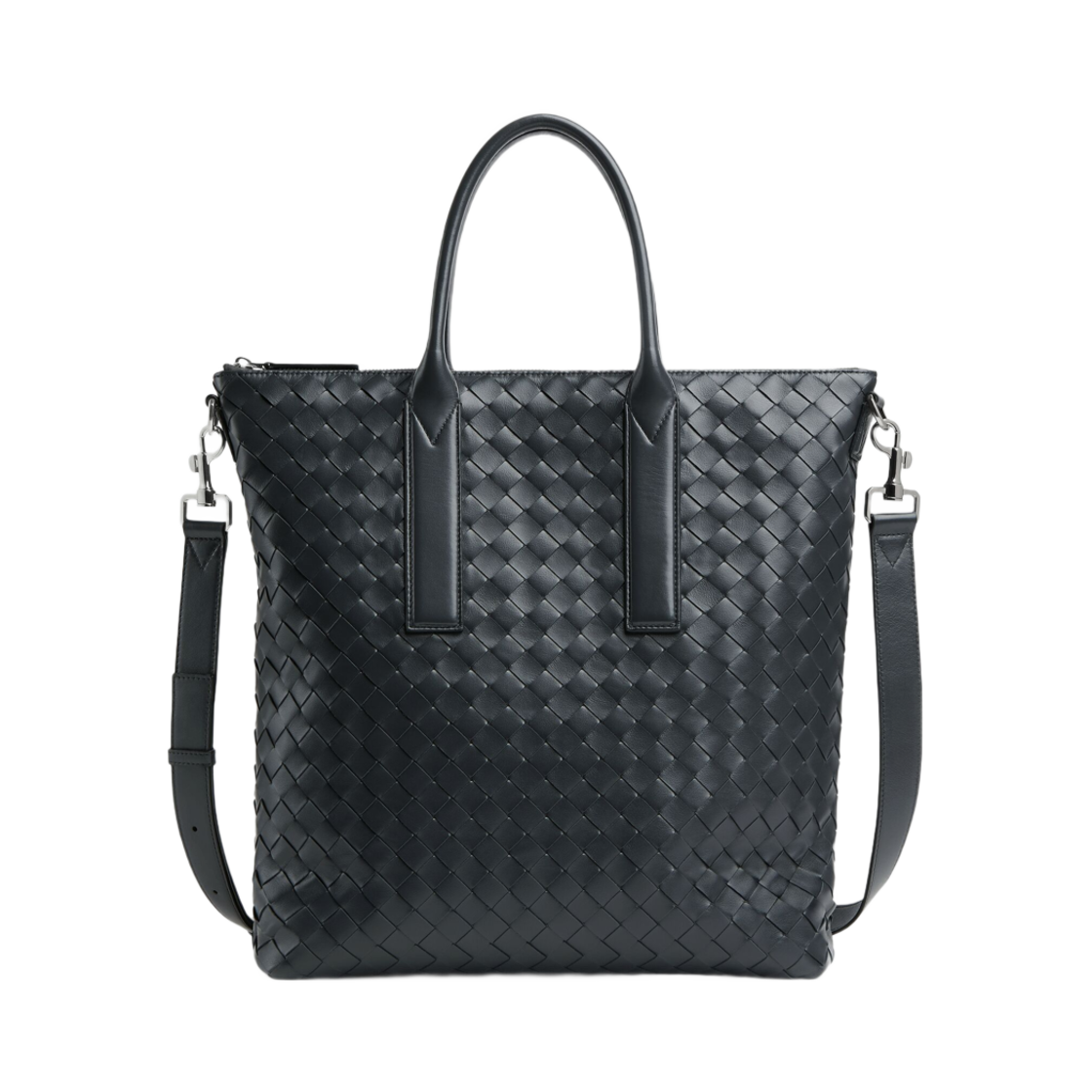 815783V2HL12077 Bottega Veneta Intrecciato Zipped North South Tote Ardoise