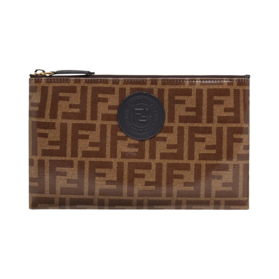 펜디 스몰 패브릭 플랫 파우치 브라운(Fendi Small Fabric Flat Pouch Brown) - 1