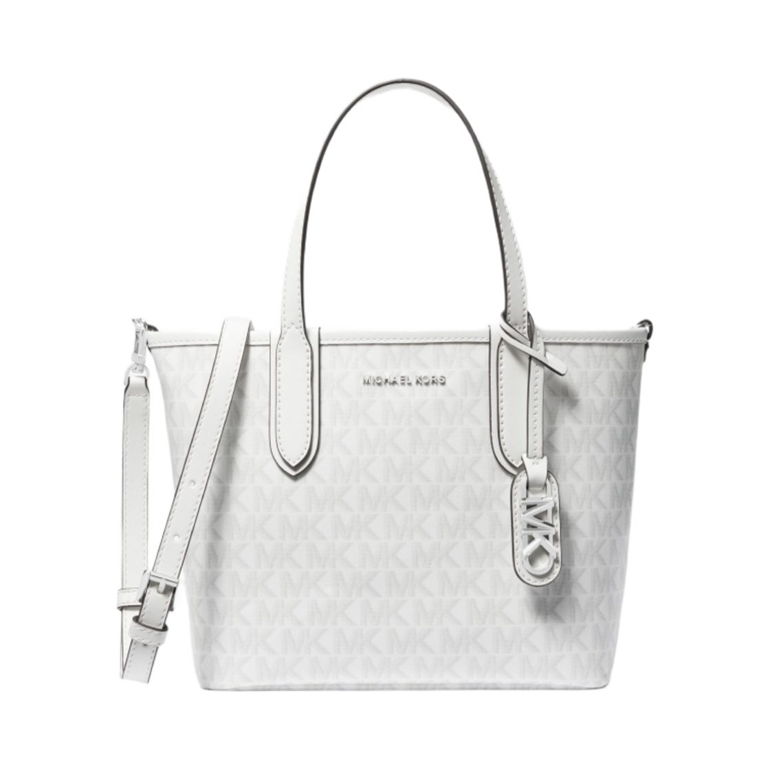 30S3SZAT0V101 Michael Kors Eliza Extra Small Logo Tote Bag White