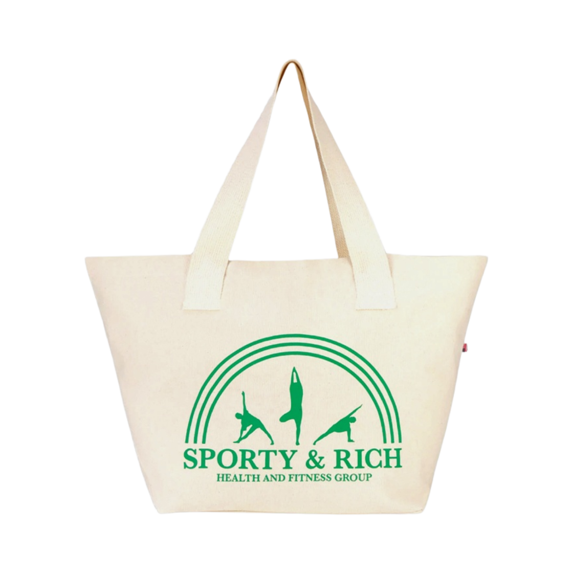 AC471NT Sporty & Rich Fitness Group Tote Natural Kelly Green