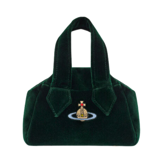 비비안 웨스트우드 벨벳 아카이브 미디움 야스민 핸드백 블랙