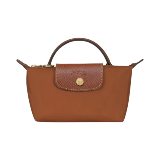 Longchamp Le Pliage Original Handle Pouch Cognac Brown