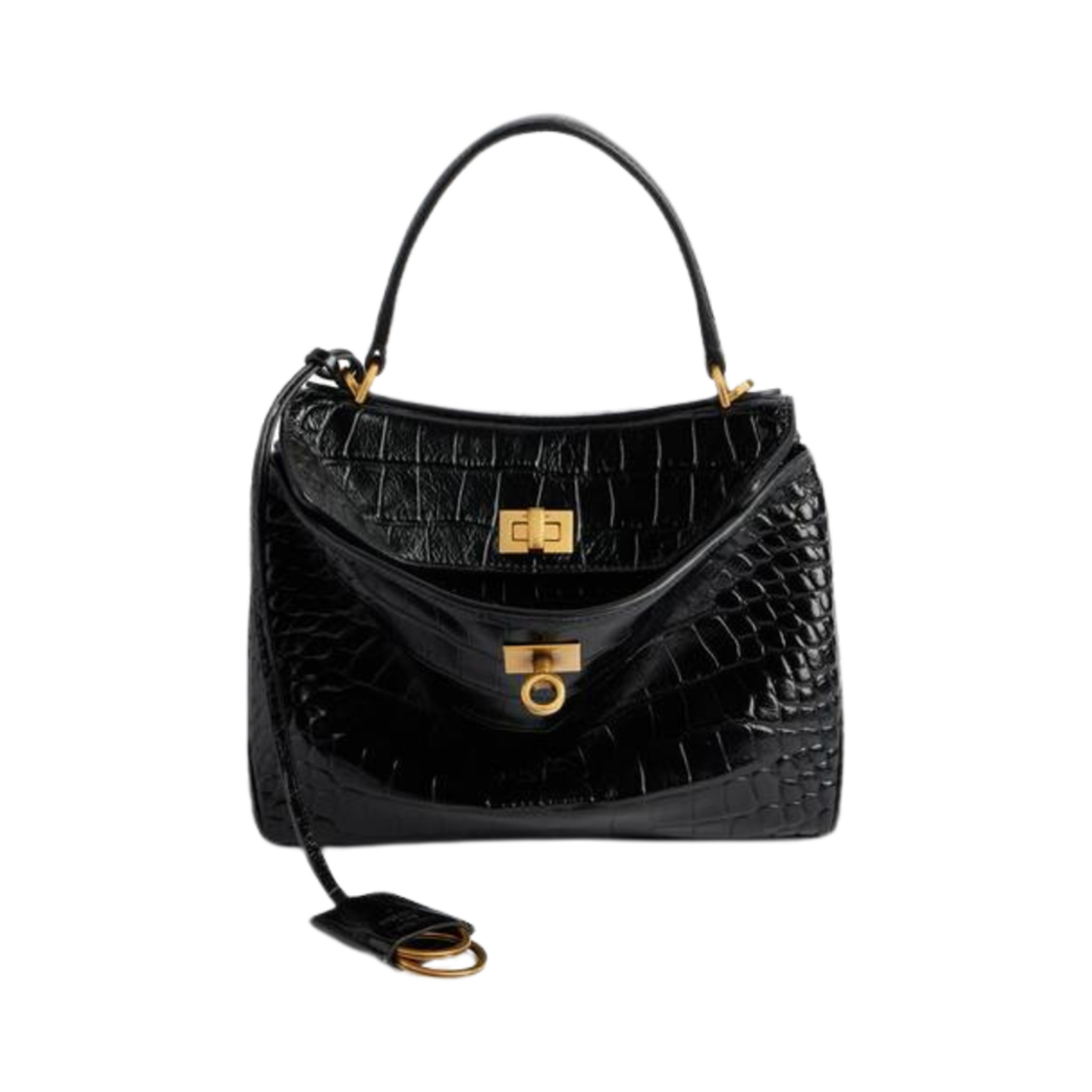 발렌시아가 로데오 미니 핸드백 크로커다일 엠보스 블랙(Balenciaga Rodeo Mini Handbag Crocodile Embossed Black) - 1