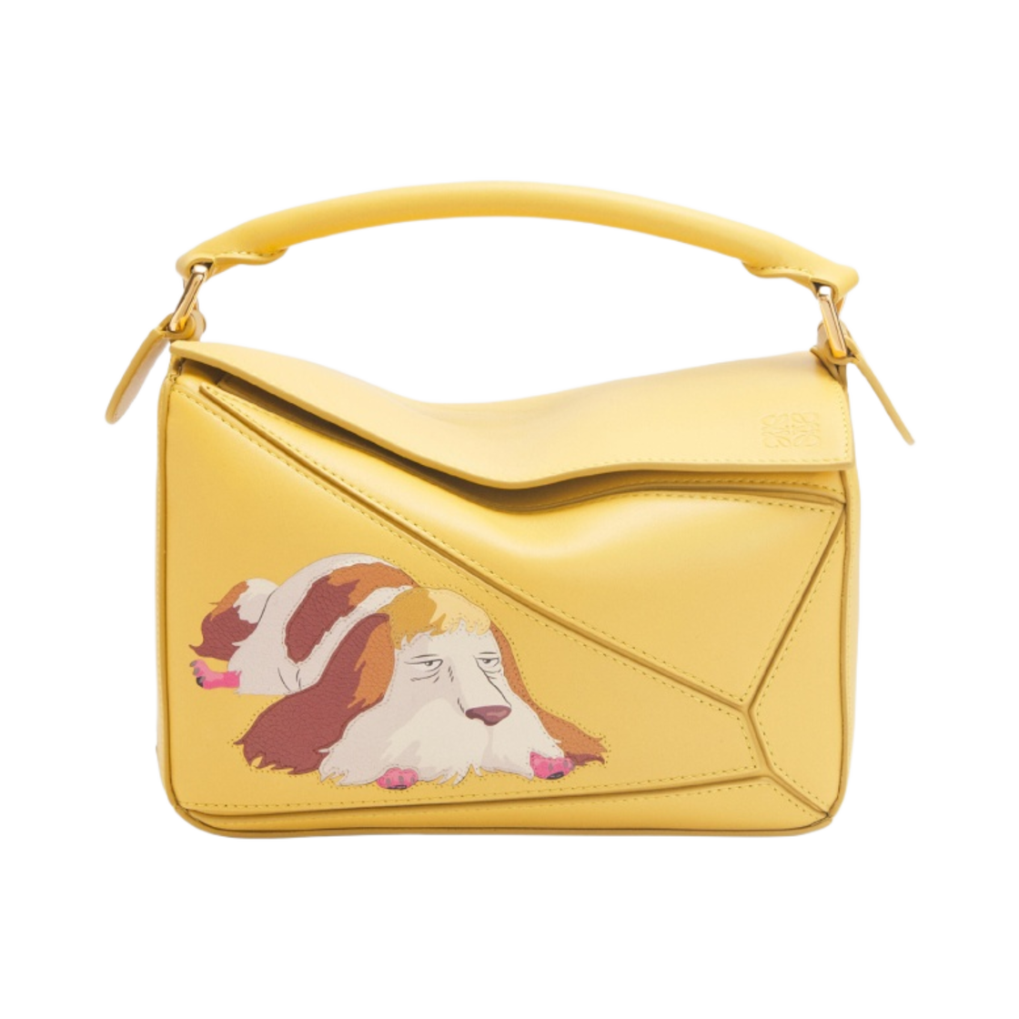 로에베 x 하울의 움직이는 성 힌 스몰 퍼즐백 사틴 카프스킨 다크 옐로우(Loewe x Howl's Moving Castle Heen Small Puzzle Bag in Satin Calfskin Dark Yellow) - 1