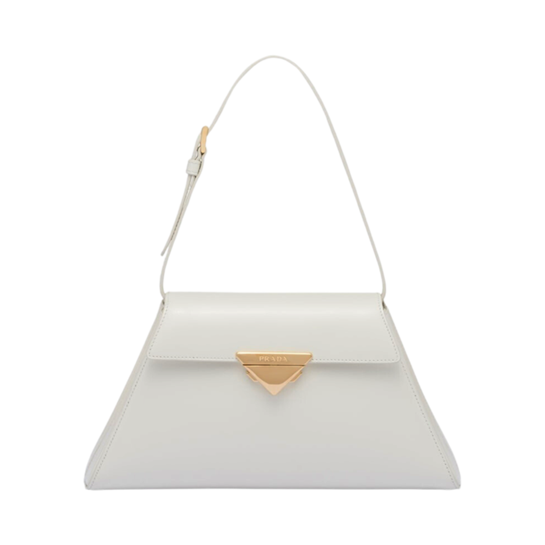프라다 미디움 브러쉬드 레더 핸드백 화이트(Prada Medium Brushed Leather Handbag White) - 1