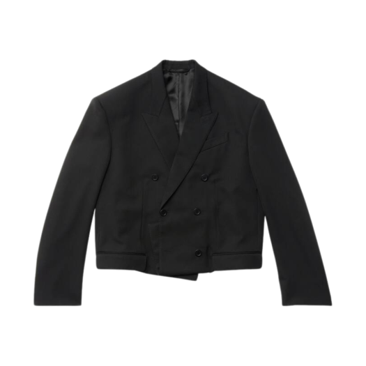 (W) Balenciaga Folded Tailored Jacket Black