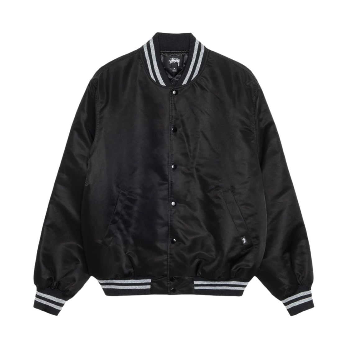 스투시 시퀸 사틴 자켓 블랙