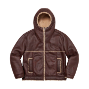 Supreme Faux Shearling Hooded Jacket Brick - 23SS