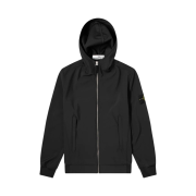 Stone Island 40927 Light Soft Shell-R Hooded Jacket Black - 20SS