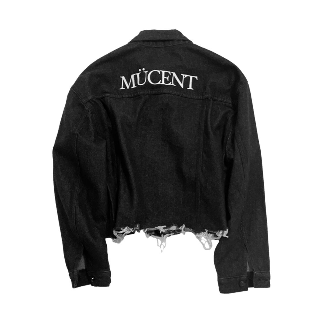 무센트 크롭 데미지 데님 자켓 블랙(MUCENT Crop Damage Denim Jacket Black)