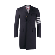 Thom Browne Wool 4-Bar High Armhole Overcoat Navy