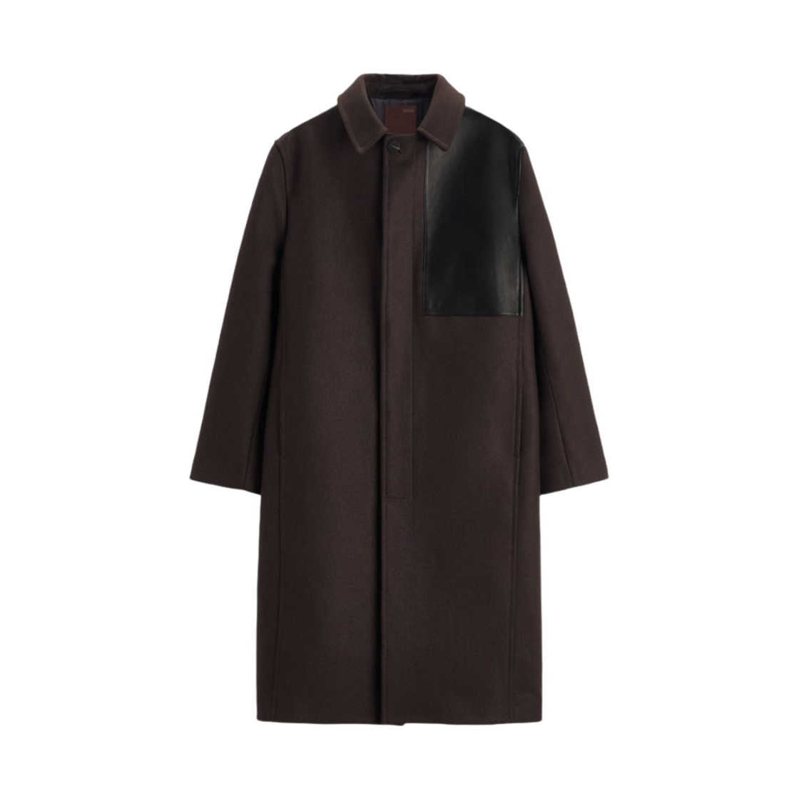 자라 x 스튜디오 니콜슨 레더 패치 코트 초콜릿 브라운(Zara x Studio Nicholson Leather Patch Coat Chocolate Brown)