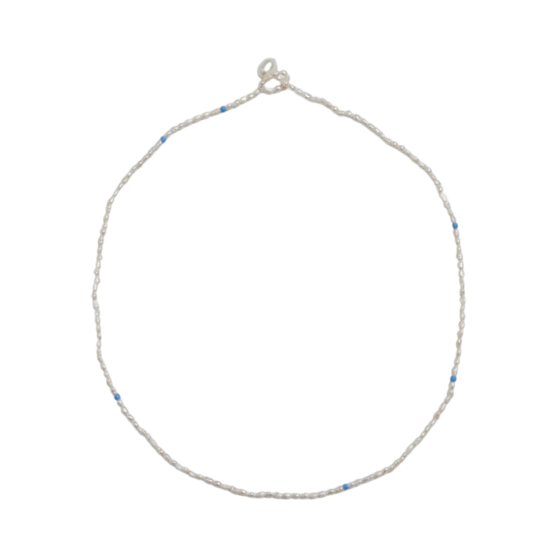 코스 숏 펄 네클리스 화이트 블루(COS Short Pearl Necklace White Blue) - 1
