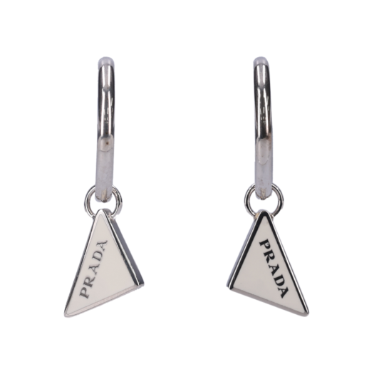 1JO731-2DSP-F0009 Prada Symbole Drop Earrings White
