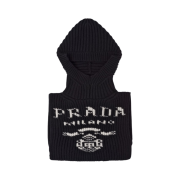 (W) Prada Cashmere Knit Ski Hood Black