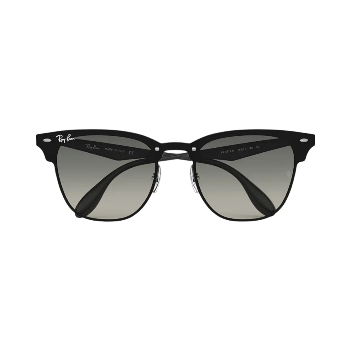 RB3576N-153/11 Ray-Ban Blaze Clubmaster Matte Black Frame Grey Flat Lenses - 대표 이미지 #1