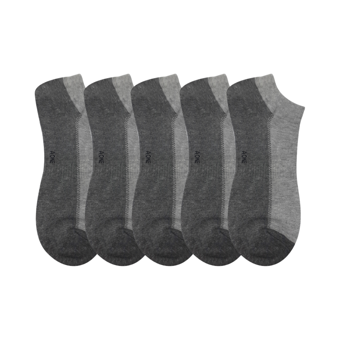 [3% 적립] 에이원 미니멀 투톤 스니커즈 양말 5팩 회색([3% 적립] Aone Minimal No-Show Socks 5-Pack Gray)