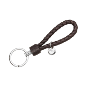 Bottega Veneta Logo Tag Keyring Espresso