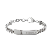 Diesel Dx0966 Logo ID Tag Bracelet Silver