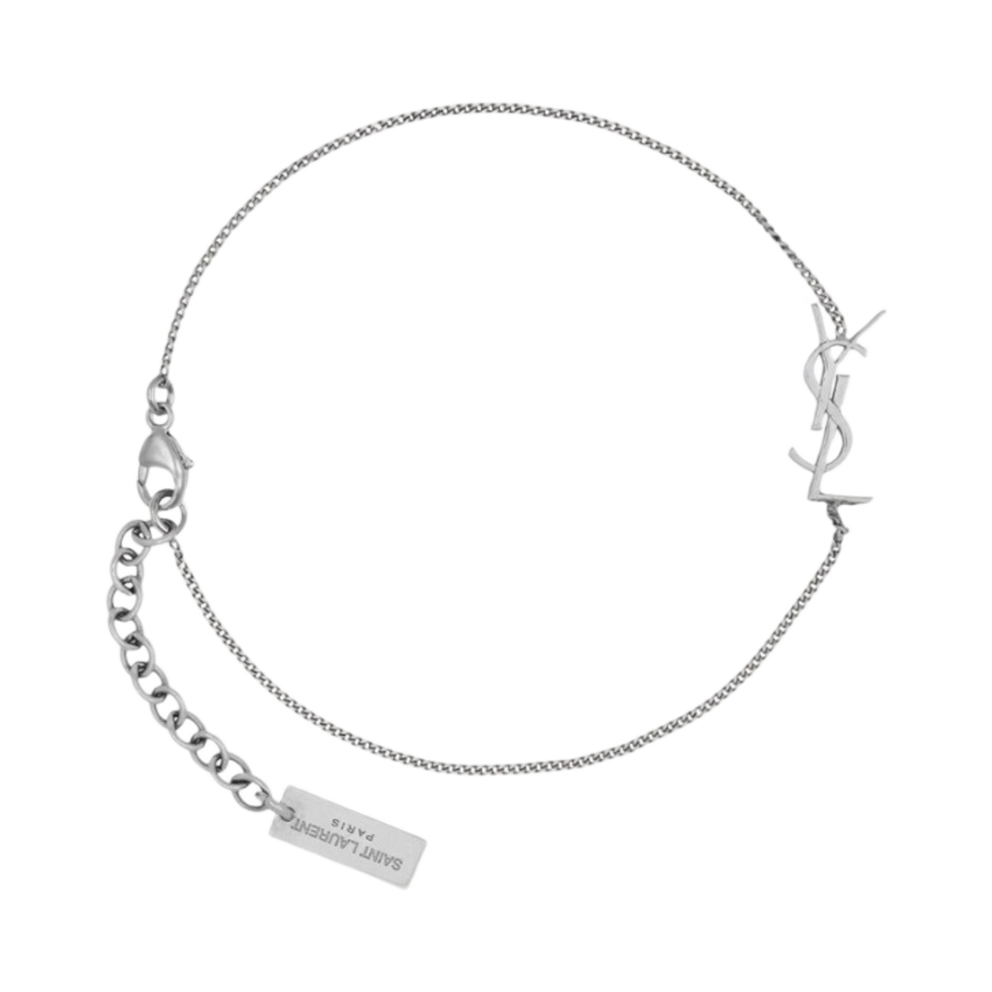 (W) 생로랑 브라스 오피움 참 브레이슬릿 실버((W) Saint Laurent Opyum Charm Bracelet in Silver Brass)