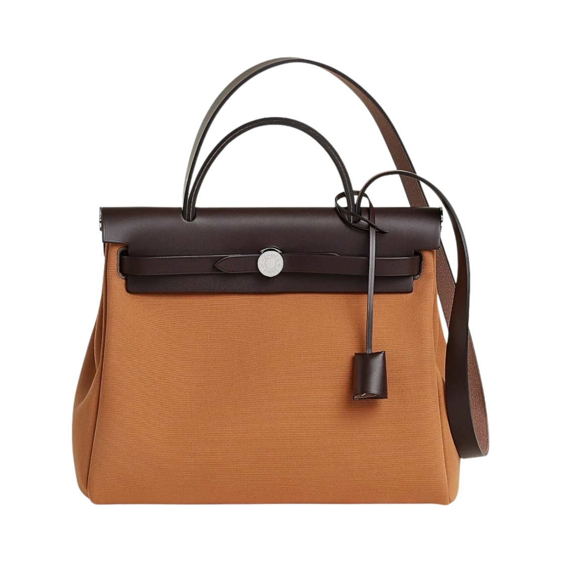 H082268CKBC Hermes Herbag Zip 31 Verso Bag Retourne Canvas & Palladium Dune Etoupe Ebene - 대표 이미지 #1