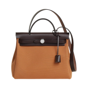 Hermes Herbag Zip 31 Verso Bag Retourne Canvas & Palladium Dune Etoupe Ebene