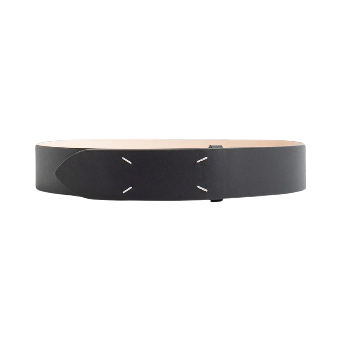 (W) 메종 마르지엘라 포 스티치 레더 벨트 블랙((W) Maison Margiela Four Stitches Leather Belt Black) - 1