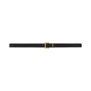 (W) Saint Laurent Suede Monogram Thin Belt with Square Buckle Black