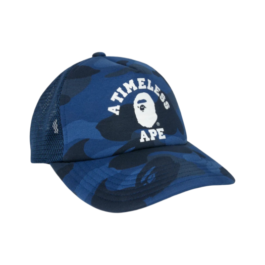 - BAPE x JJJJound Color Camo College Mesh Cap Navy