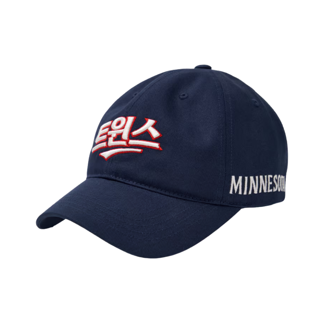 3ACPDU44N-49NYD MLB Korean Logo Unstructure Ball Cap Minesota Twins Navy