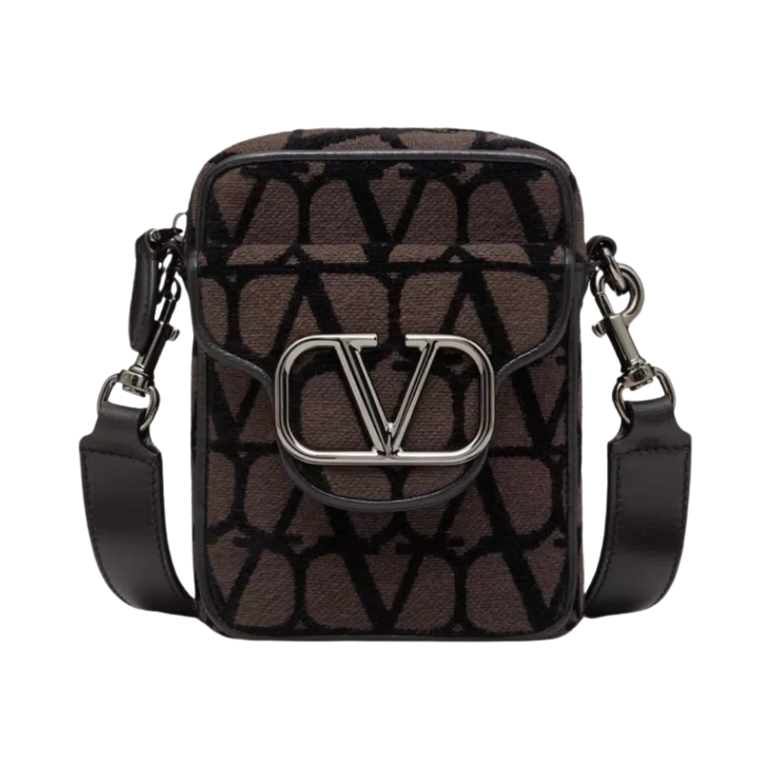 B0C15PMJ0NO Valentino Mini Loco Toile Iconographe Shoulder Bag Black