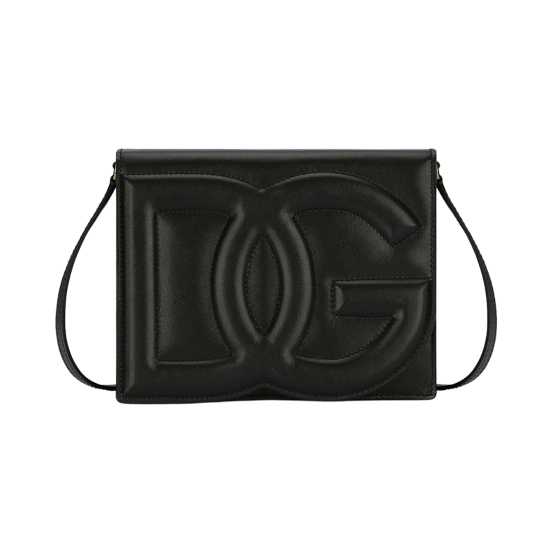 BB7287AW57680999 Dolce & Gabbana Calfskin DG Logo Crossbody Bag Black
