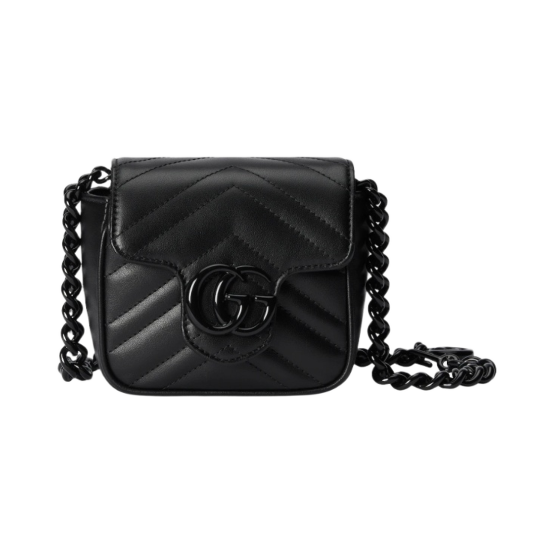 구찌 GG 마몽 벨트 백 블랙 레더 Gucci KREAM