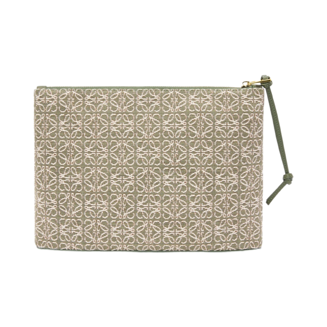 로에베 오블롱 파우치 아나그램 자카드 앤 카프스킨 그린 아보카도 그린(Loewe Oblong Pouch in Anagram Jacquard and Calfskin Green Avocado Green) - 3