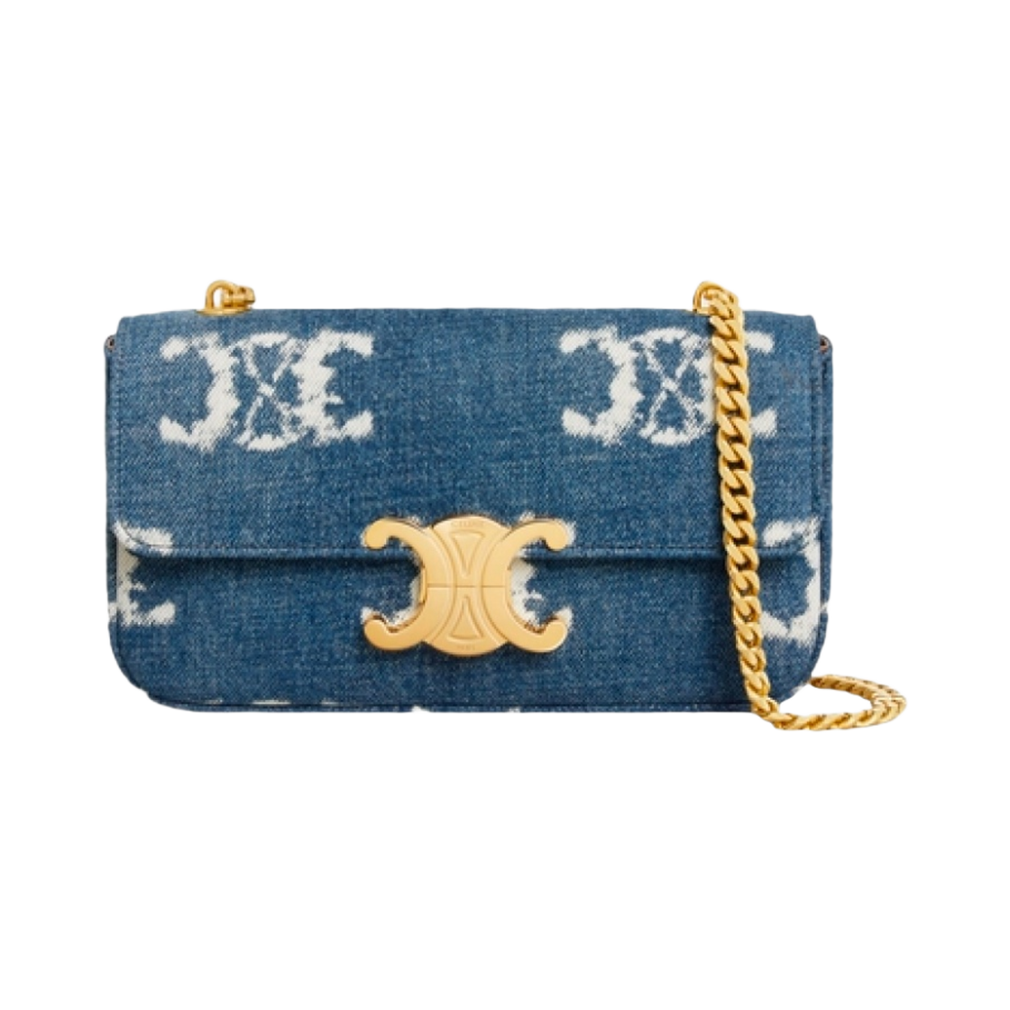 셀린느 데님 트리옹프 체인 숄더백 네이비 탄(Celine Chain Shoulder Bag Triomphe in Denim with Triomphe Navy Tan) - 1