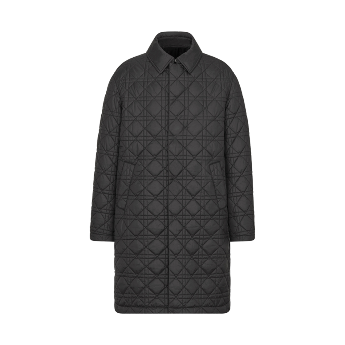 디올 까나쥬 코트 블랙 실크 블렌드(Dior Cannage Coat Black Silk Blend) - 1