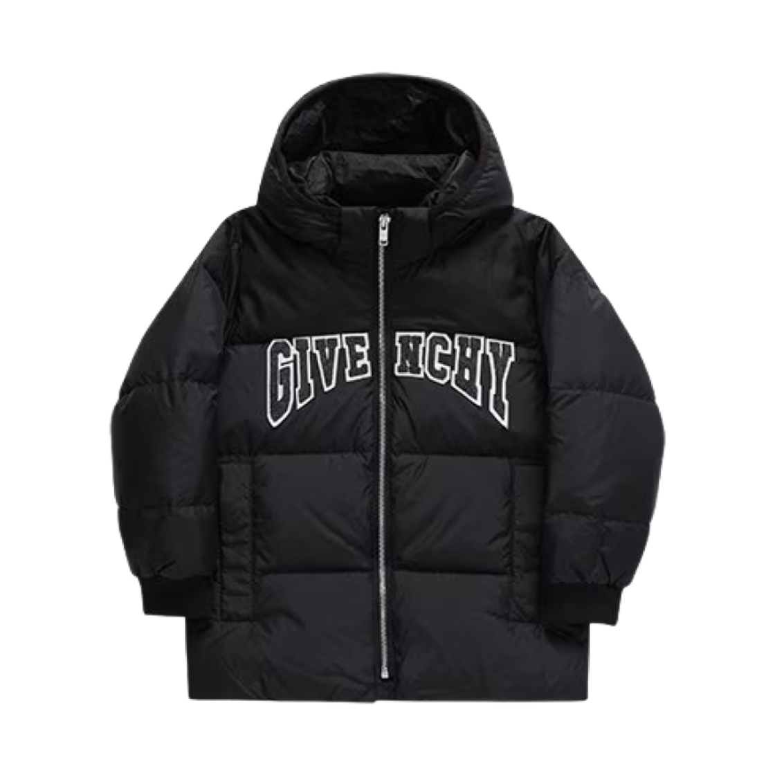 (키즈) 지방시 로고 패치 다운 자켓 블랙((Kids) Givenchy Logo Patch Down Jacket Black)