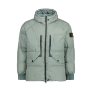 Stone Island 40723 Garment Dyed Crinkle Reps Recycled Nylon Hooded Down Jacket Sage Green - 23FW