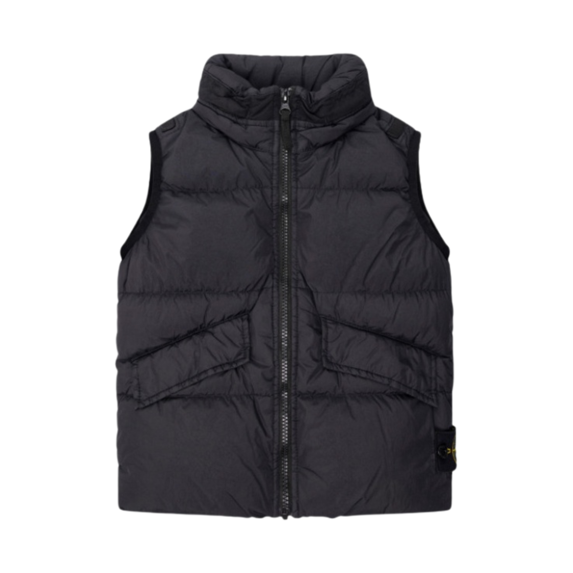 (키즈) 스톤 아일랜드 G0123 가먼트 다이트 크링클랩스 리사이클 나일론 다운 베스트 블랙 - 23FW((Kids) Stone Island G0123 Garment Dyed Crinkle Reps Recycled Nylon Down Vest Black - 23FW) - 1