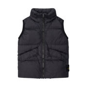 (Kids) Stone Island G0123 Garment Dyed Crinkle Reps Recycled Nylon Down Vest Black - 23FW