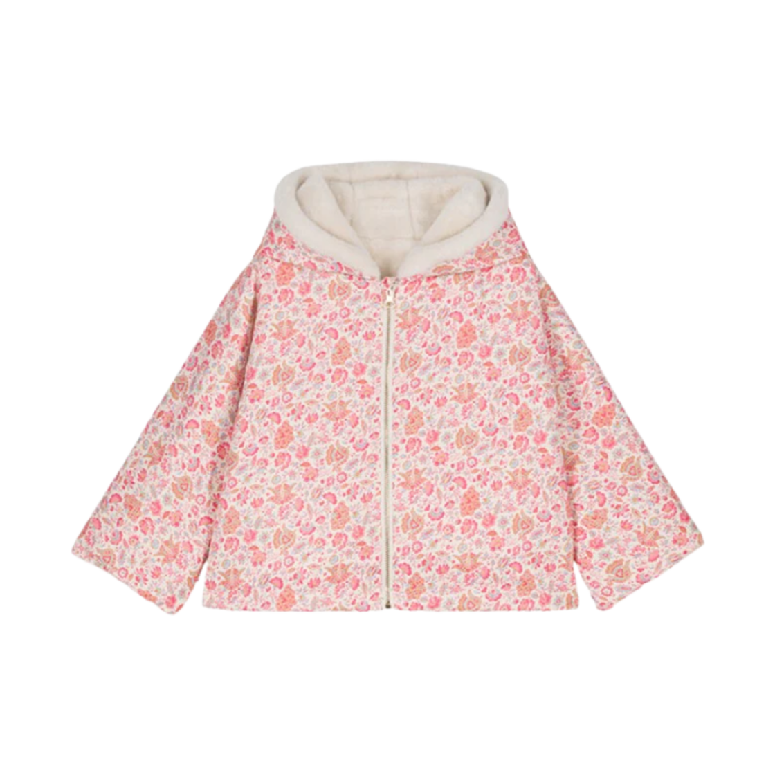 (키즈) 루이스 미샤 펠벳 리버시블 코트 플로럴 핑크((Kids) Louise Misha Felvet Reversible Coat Floral Pink) - 1
