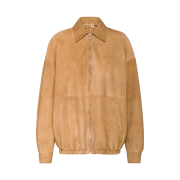 (W) Prada Suede Jacket Maple Brown