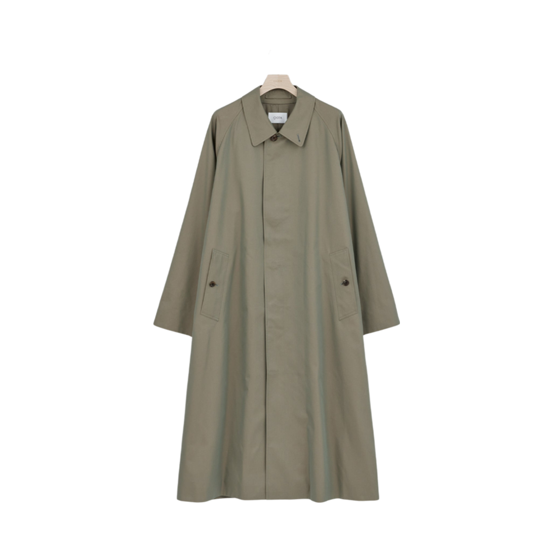 시오타 발마칸 코트 개버딘 패브릭 카키(Ciota Balmacaan Coat Gabardine Fabric Khaki)