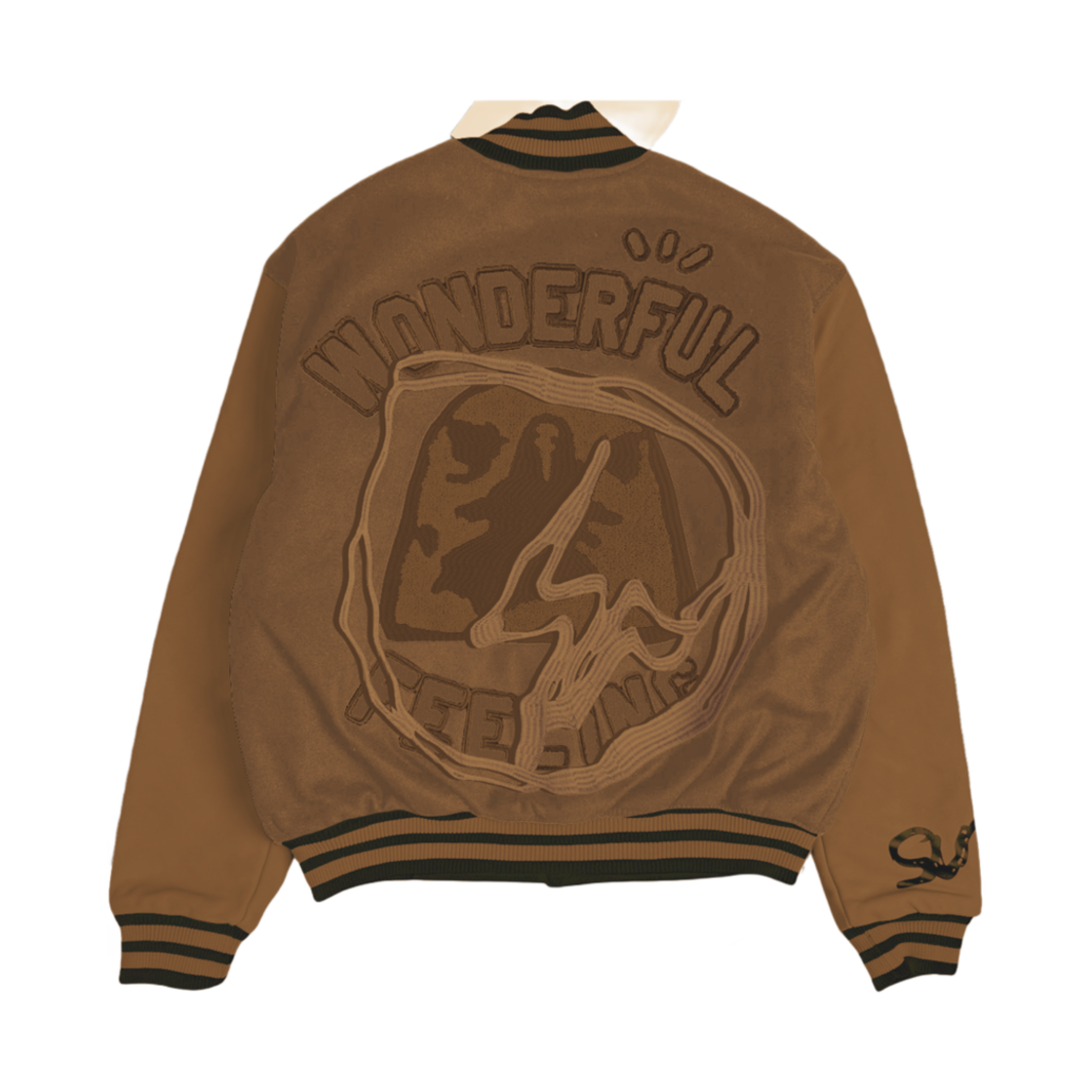 트래비스 스캇 캑터스 잭 x 프라그먼트 매니페스트 바시티 자켓 리덕스 브라운(Travis Scott Cactus Jack x Fragment Manifest Varsity Jacket Redux Brown)