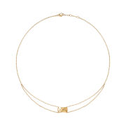 (W) Chanel Coco Crush Necklace Quilted Motif & 18K Yellow Gold