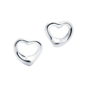 Tiffany & Co. Elsa Peretti Open Heart Stud Earrings 11mm SIlver