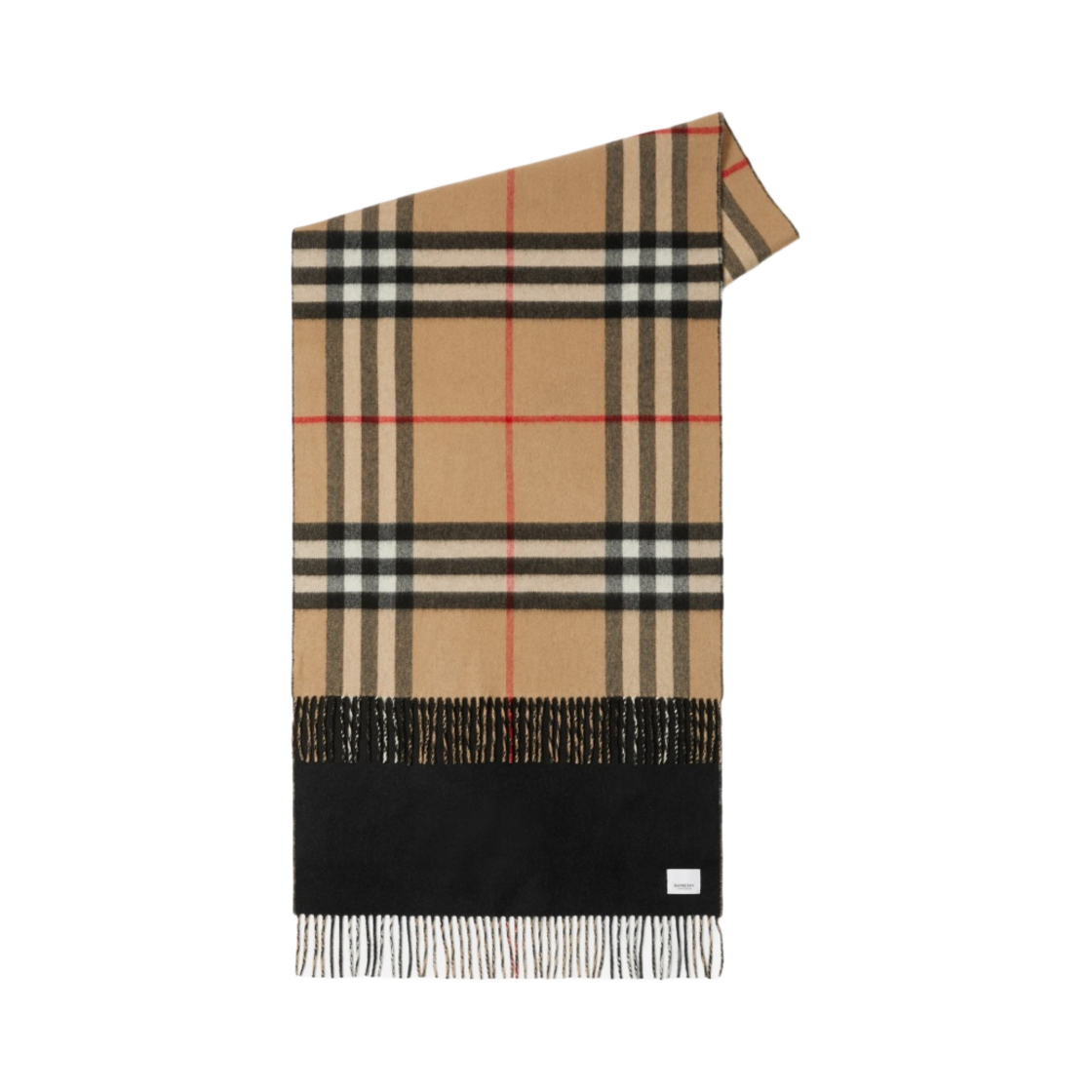 8035910 Burberry Check Cashmere Reversible Scarf Black - #2