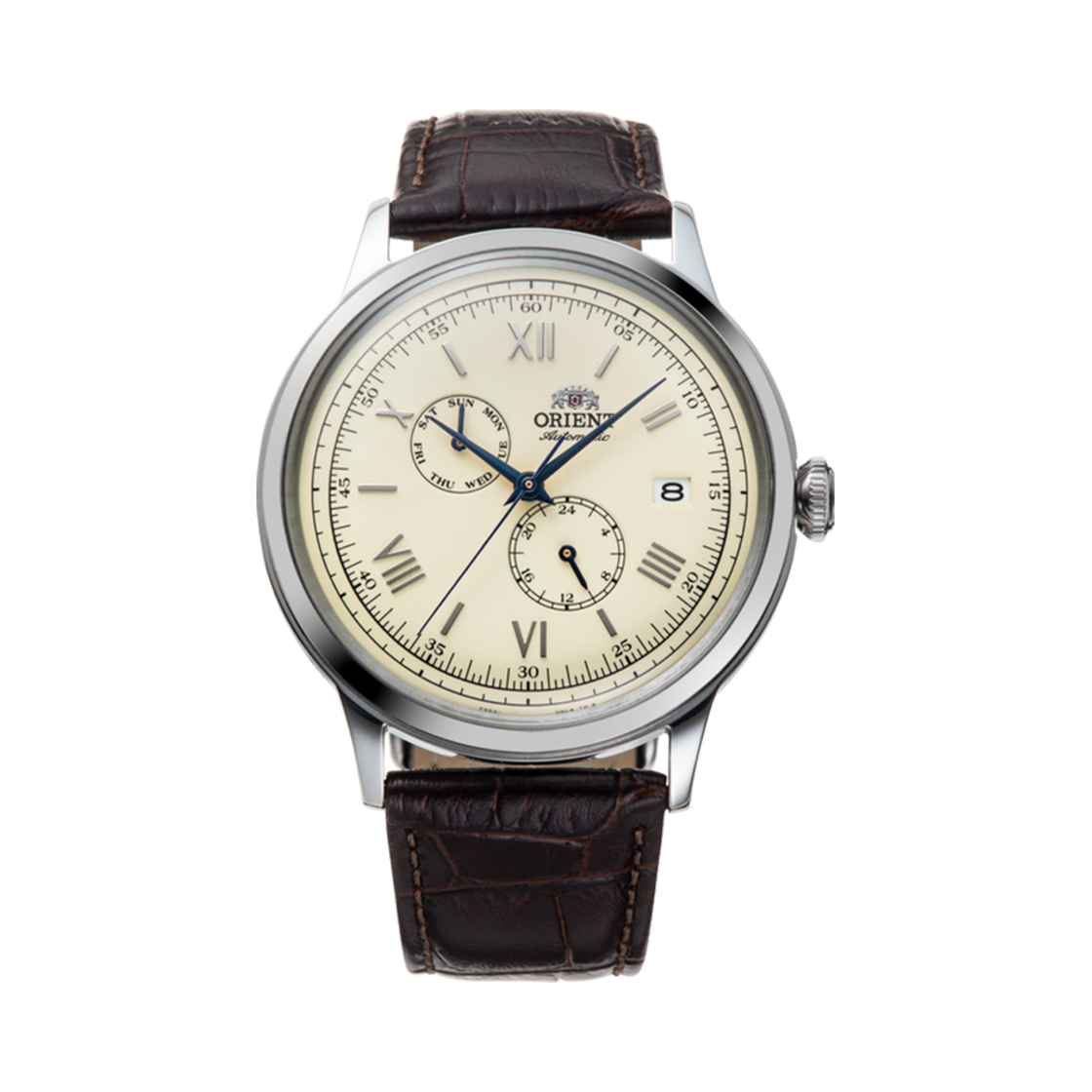 오리엔트 클래식 40.5mm 오토메틱 스테인리스 스틸 레더 아이보리 다이얼(Orient Classic 40.5mm Automatic Stainless Steel Leather Ivory Dial)